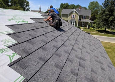 Picture of many roofers working